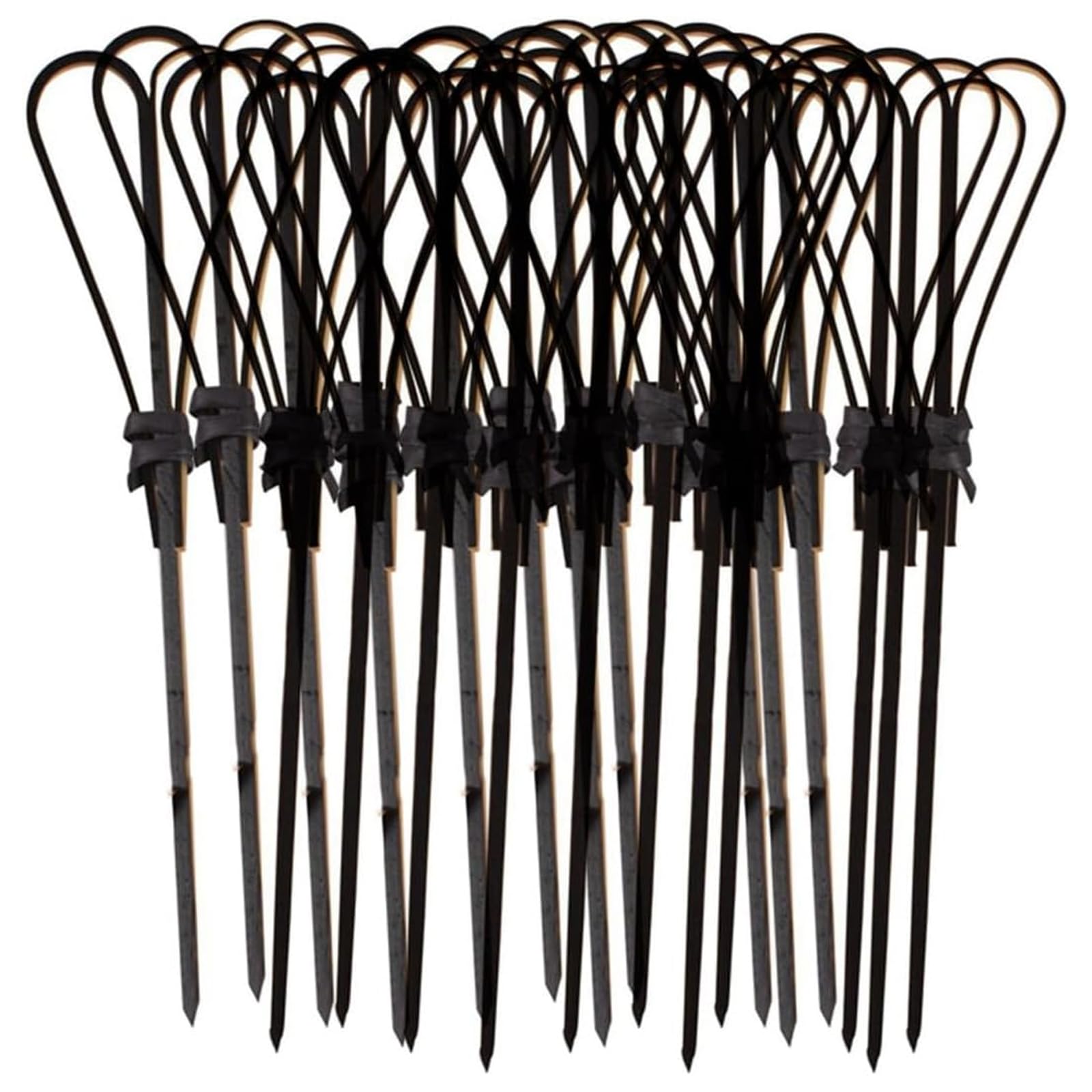 100 Bamboo Cocktail Sticks 12cm Wooden Food Skewers Black