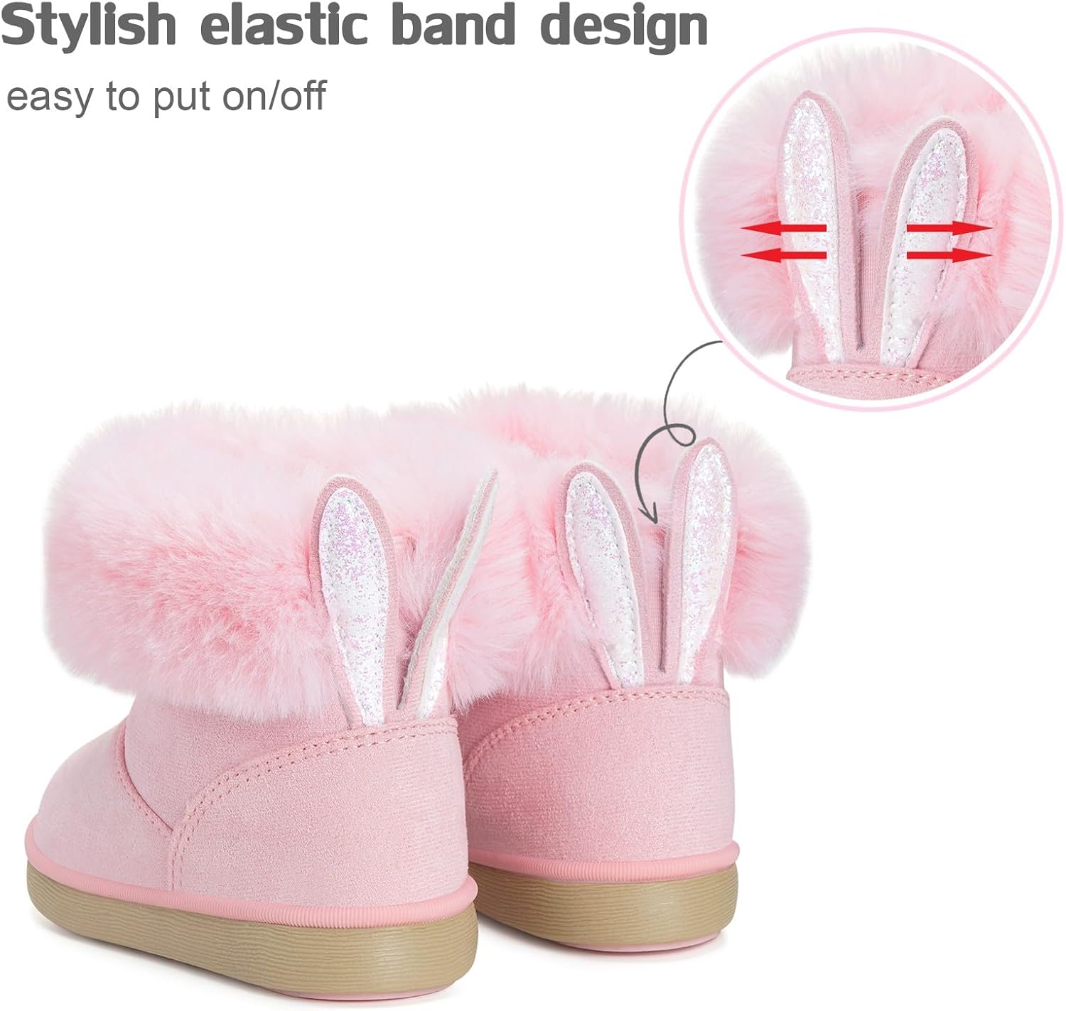 KVbabby Girls Winter Boots Toddler Snow Boots Kids Warm Shoes Fur Lined Fashion Ankle booties Non-Slip - Image 5