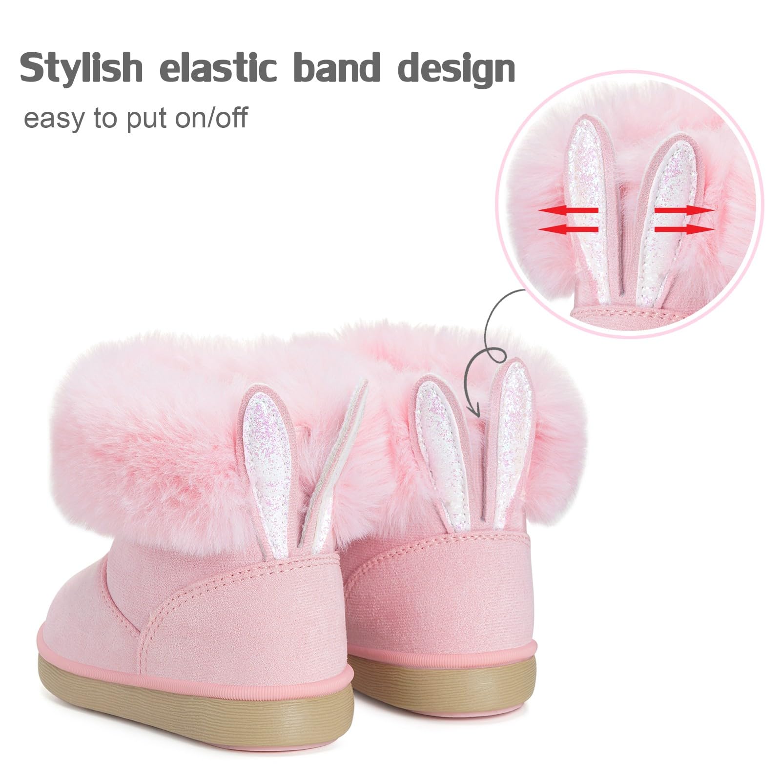 KVbabby Botas de Nieve Niña Invierno Botines Cómodos Calzado Bebe Boots Zapatos de Nieve Forradas Calientes Antideslizante