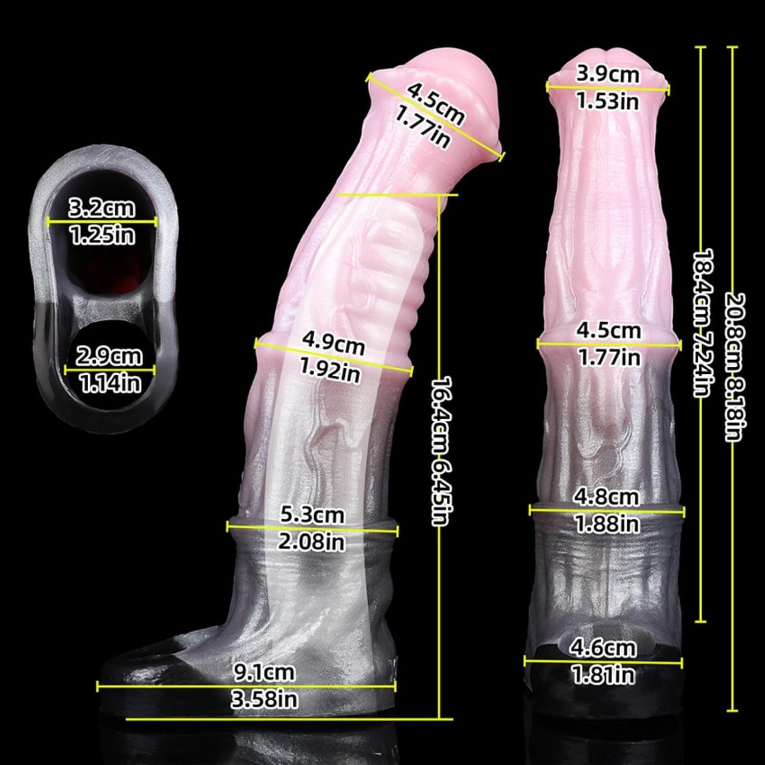 Gaine d'allongement du pénis réutilisable, gaine fermée et creuse à enfiler autour du pénis, sextoy en silicone avec anneau pénien
