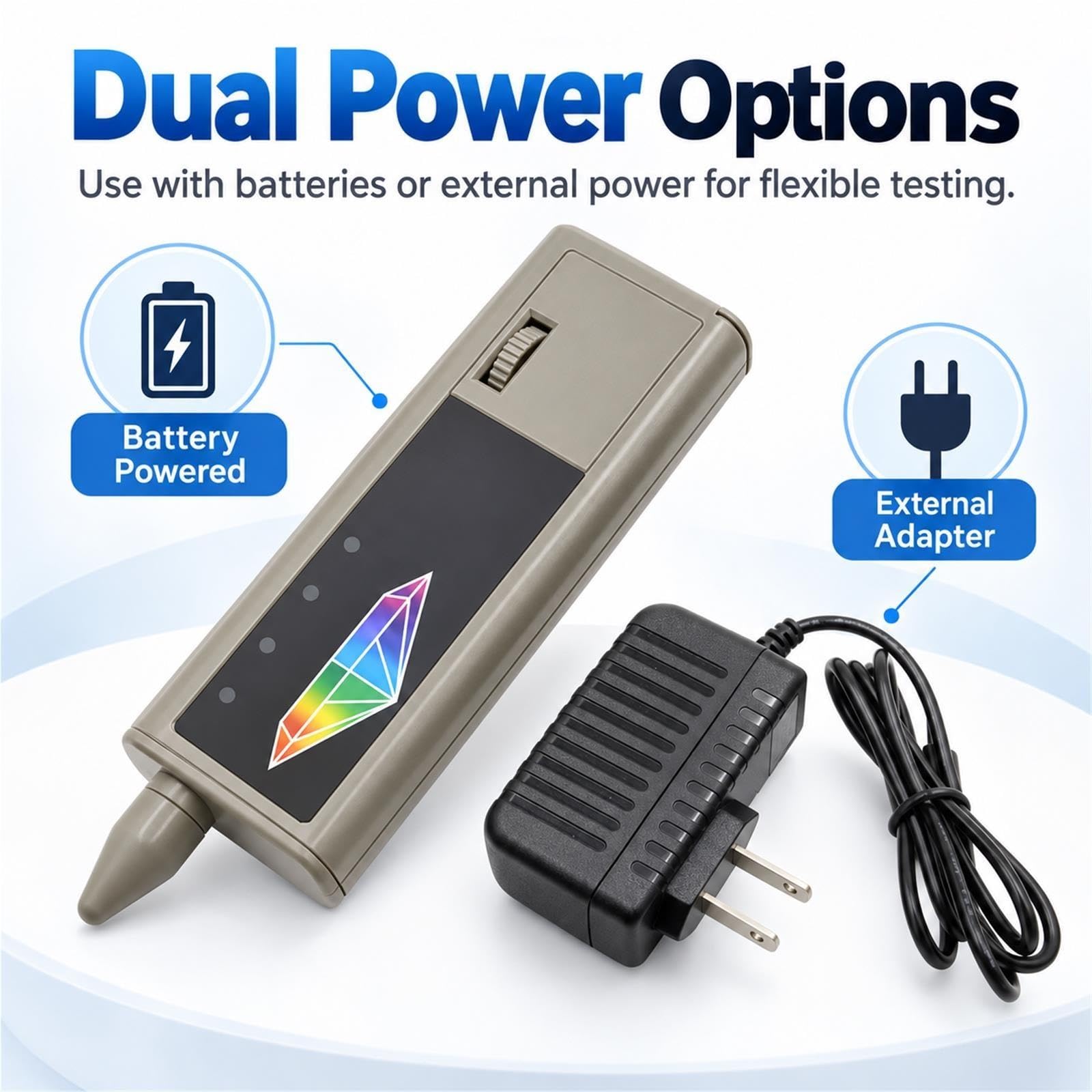 Herramienta electrónica portátil de prueba de joyería, detector de piedras