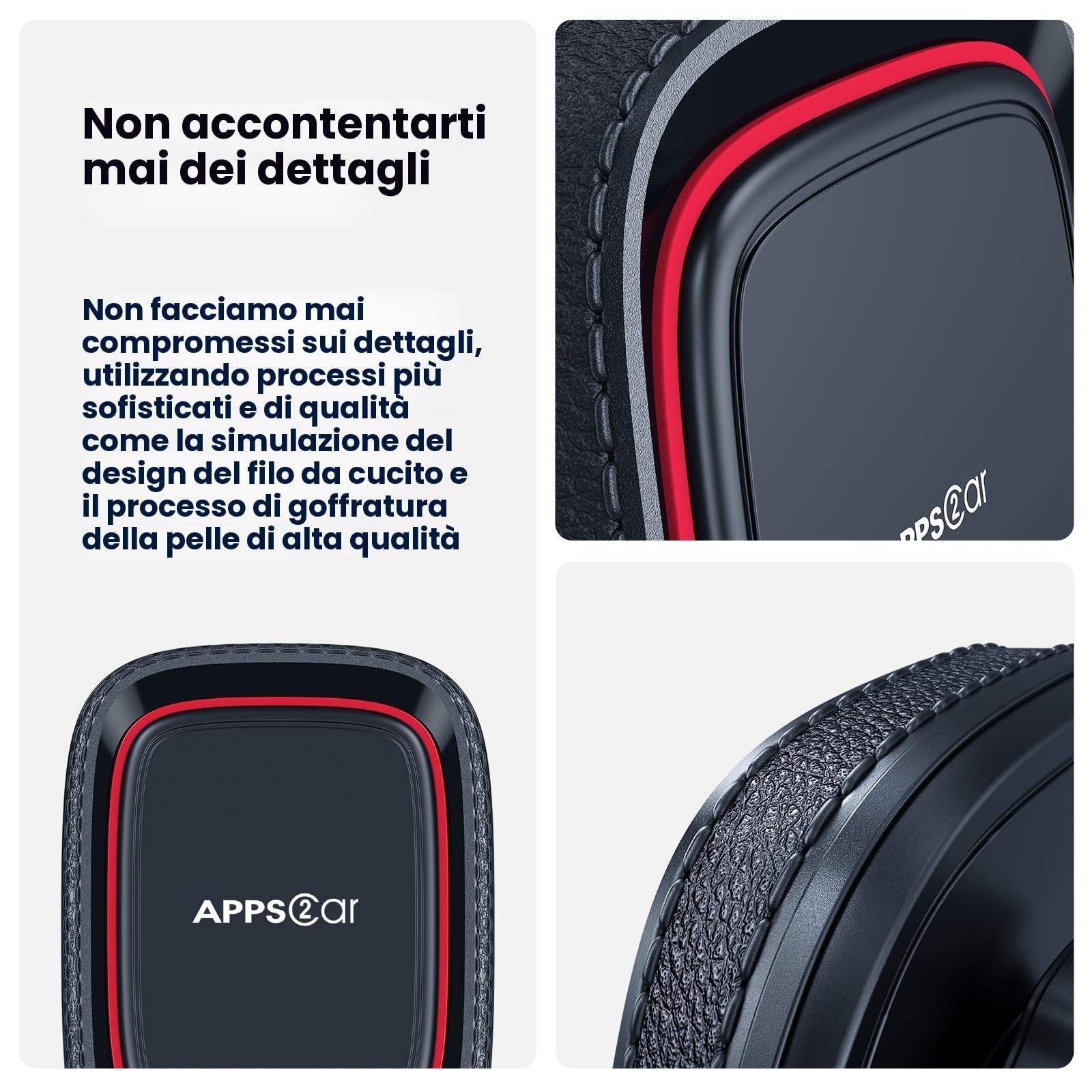 APPS2Car Supporto Cellulare Auto Magnetico, Universale del Cruscotto/Parabrezza Ventosa con Braccio Telescopico Regolabile, 6 Forti Magneti, per Tutti i Cellulare