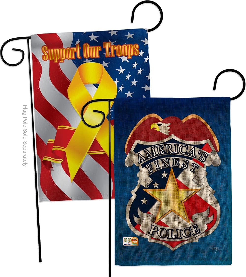 Police Burlap Burlap Garden Flags Pack First Responders Cop Law Enforcement Sheriff Officer Blue Line Support Our Troops Small Decorative Gift Yard House Banner Double-Sided Made In USA 13 X 18.5