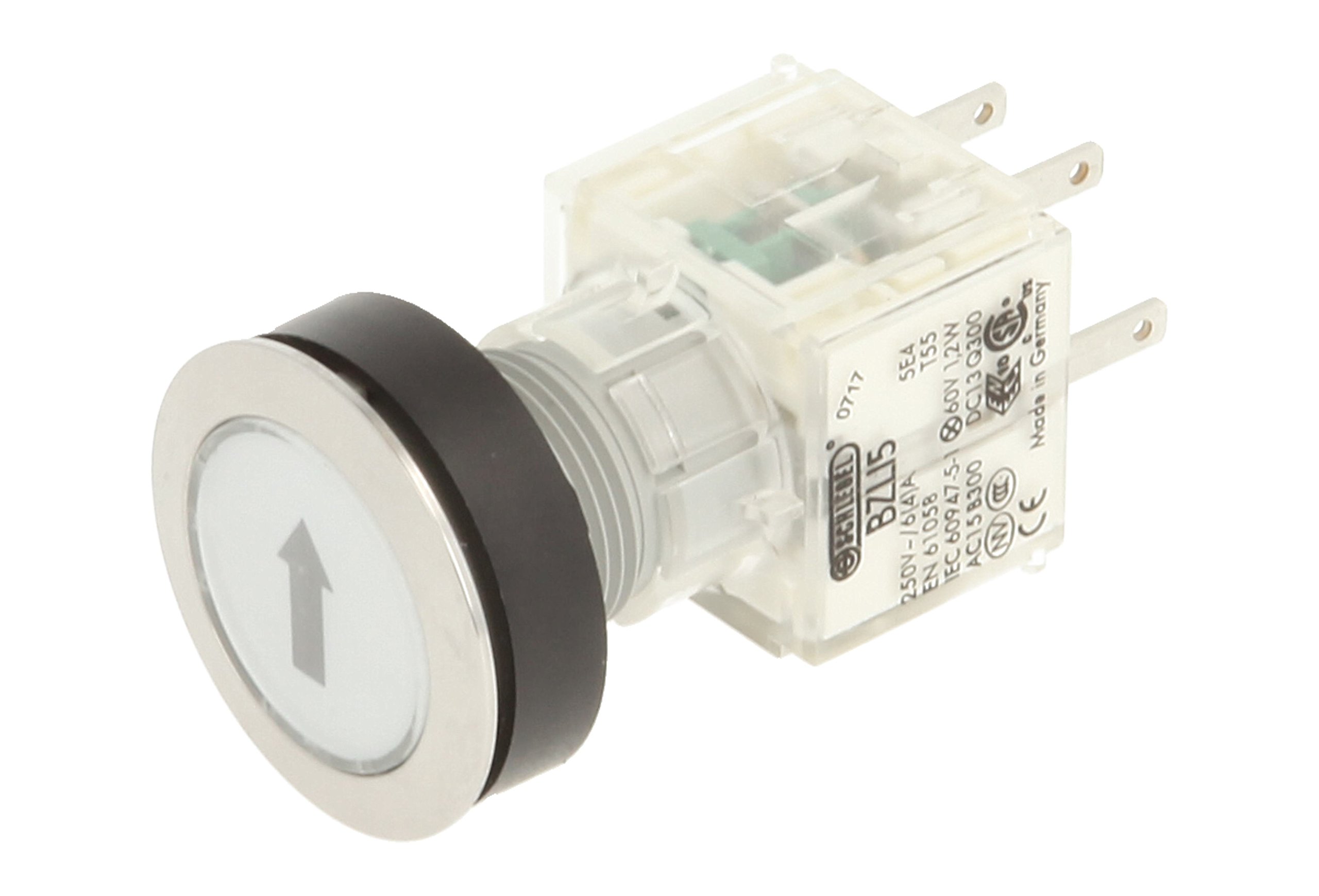 Club 23.000.530 Push Button Switch Cap Bezeichungs Child ARROW Master Illuminated Momentary Contact 1 NO, 24 V LED, stainless steel, clear (Pack of 2)