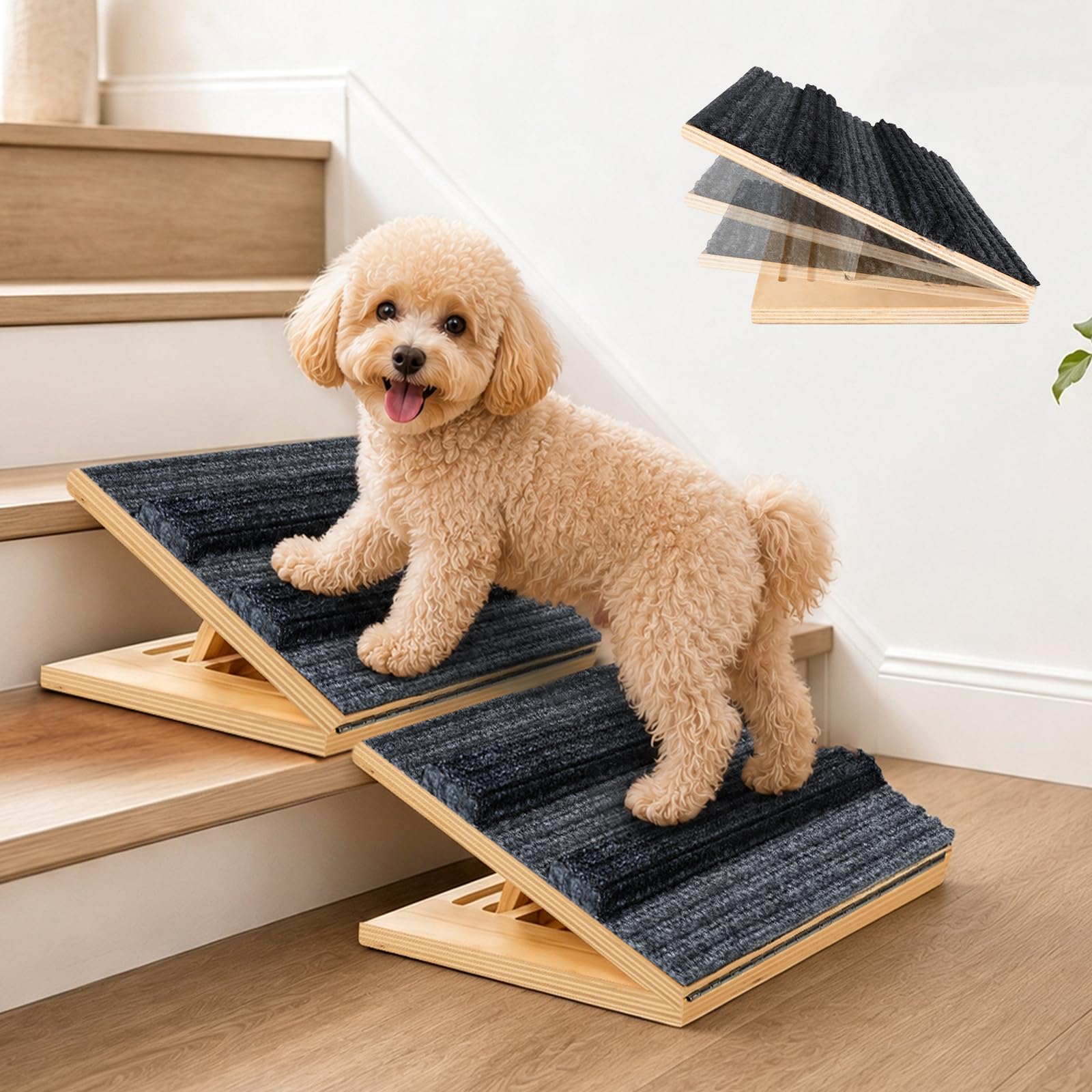 Photo 1 of TNELTUEB Adjustable Dog Ramp for Stairs (4.7"-7")