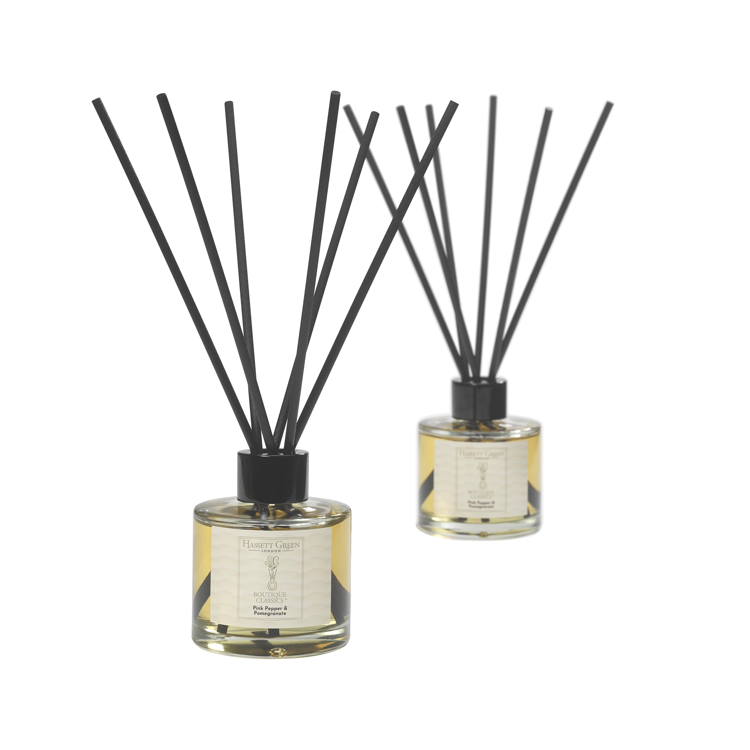 Hassett Green London Boutique Classics Pink Pepper & Pomegranate - Reed Diffuser Duo Set - 2 x 125ml - Reduced Packaging