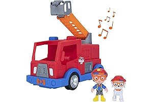 Blippi Fire Truck - Educational Vehicle for Kids with Firefighter and Dog, Sound and Phrases