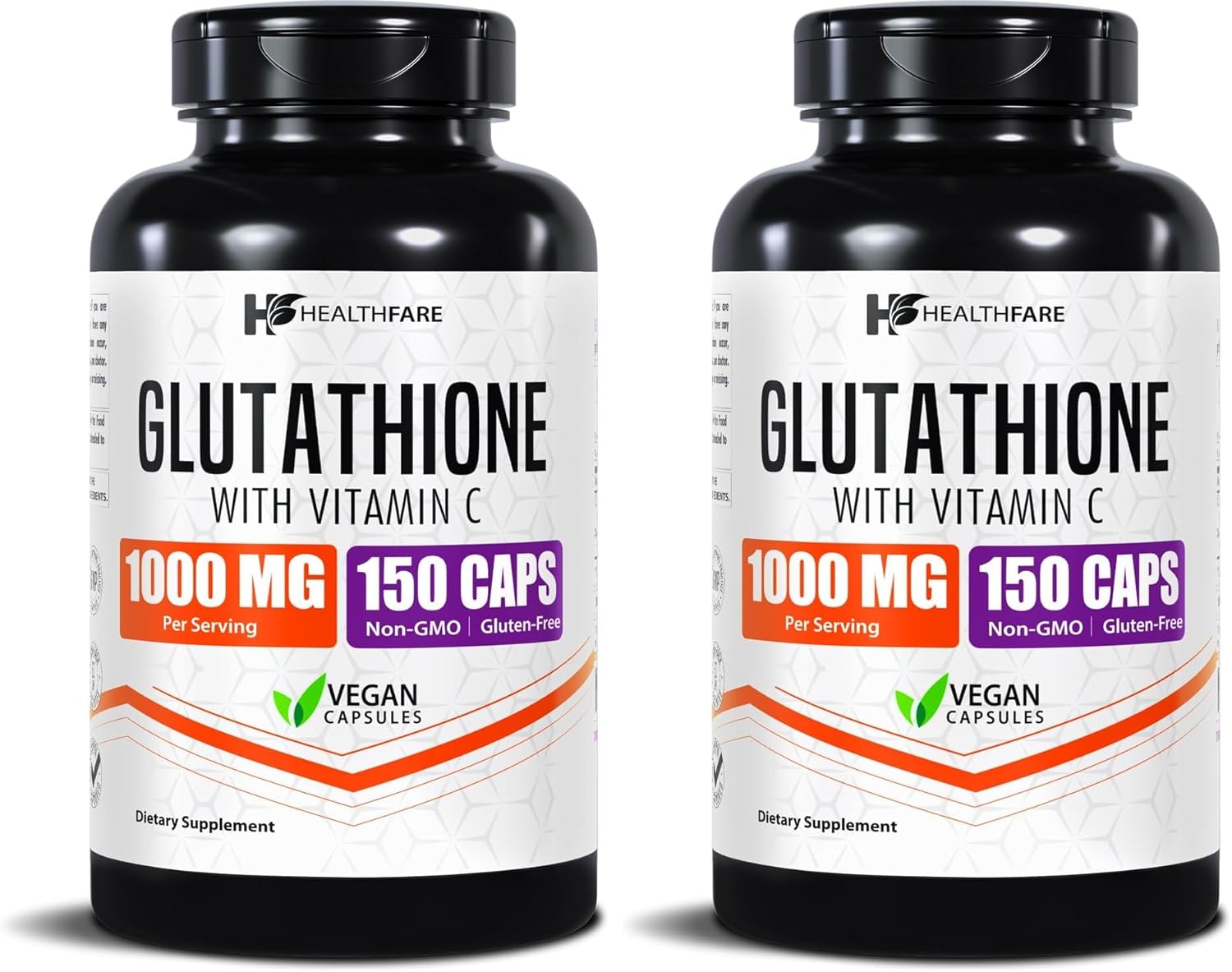 Healthfare Liposomal Glutathione Supplement 1000mg | Reduced GSH Antioxidant | Immune & Detox Support | 150 Vegan Capsules | High Absorption | Non-GMO, Gluten-Free | Made in USA (Pack of 2)