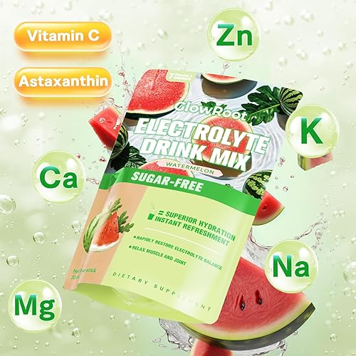 Miniatura 5 de Bebida diaria de electrolitos, sabor a sandía, 30 paquetes de varillas de 0.18 onzas (0.18 oz), paquetes de hidratación con 7 electrolitos y