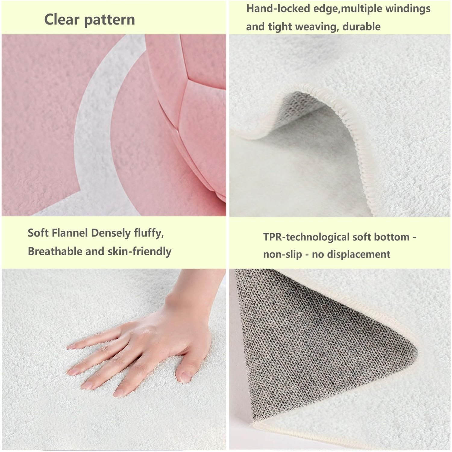 Tappeto antiscivolo 180 x 240 cm rosa per soggiorno, tappeto lavabile in lavatrice per camera da letto - Corridori con geometria del pallone da calcio rosa sportivo per cucina sala da pranzo corridoio