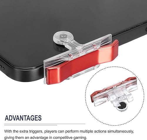 Miniatura 4 de MECCANIXITY Controlador de juego móvil con disparador de juegos, 1 par de llaves de fuego E9, aleación universal para teléfono celular de 4.7-6.5