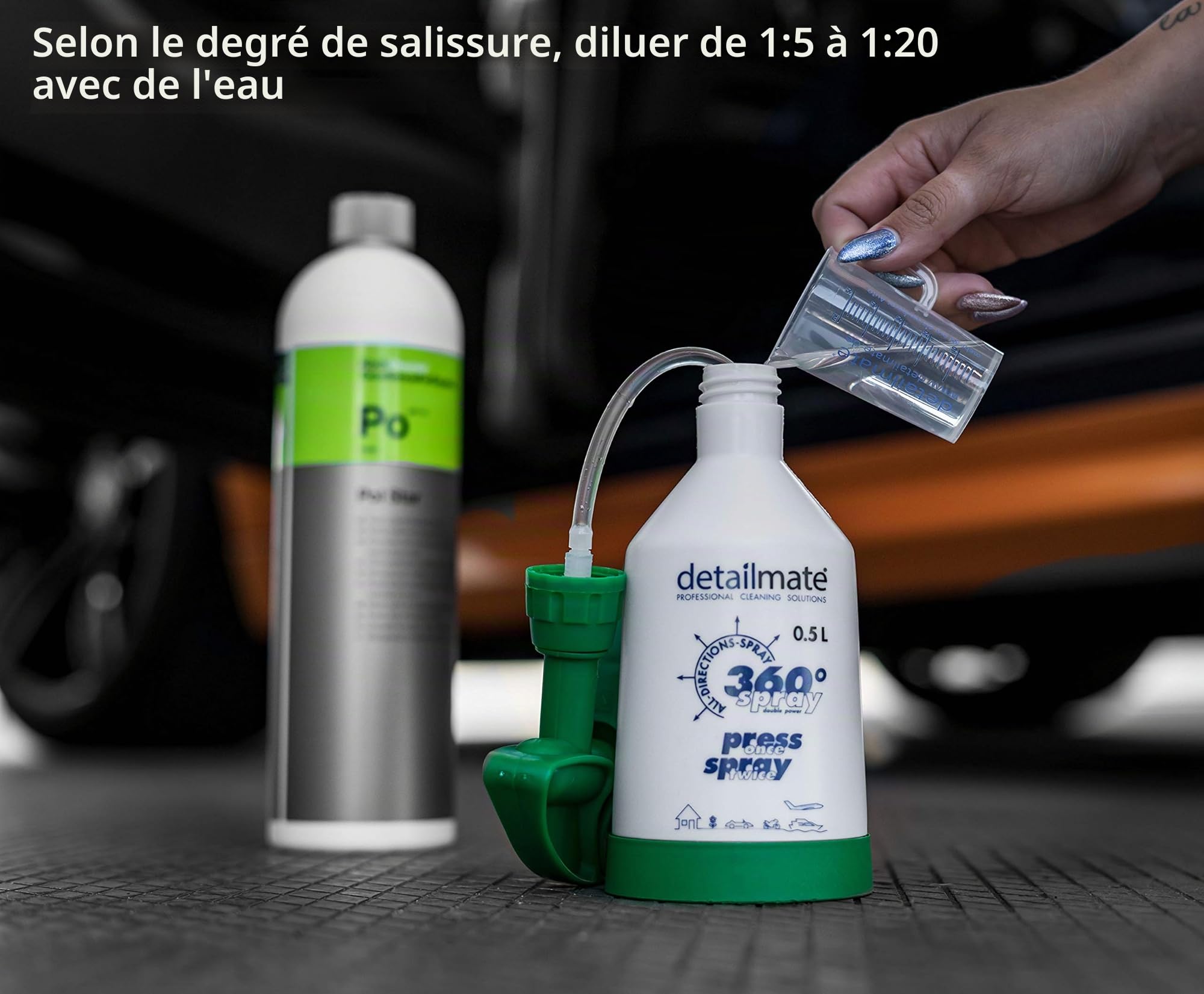detailmate Kwazar Super Pro Kit d'entretien de voiture 4 Kwazar Super Pro + vaporisateur 360° VITON 0,5L + 1L nettoyant universel Koch Chemie Green Star + 1L nettoyant textile KochChemie Pol Star 50ml