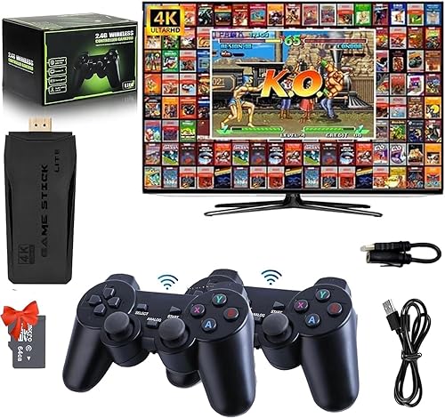 Miniatura 1 de Consola de juegos retro actualizada 2025, consola de juegos retro inalámbrica, más de 21.700 videojuegos retro nostalgia, Plug & Play TV Game Stick