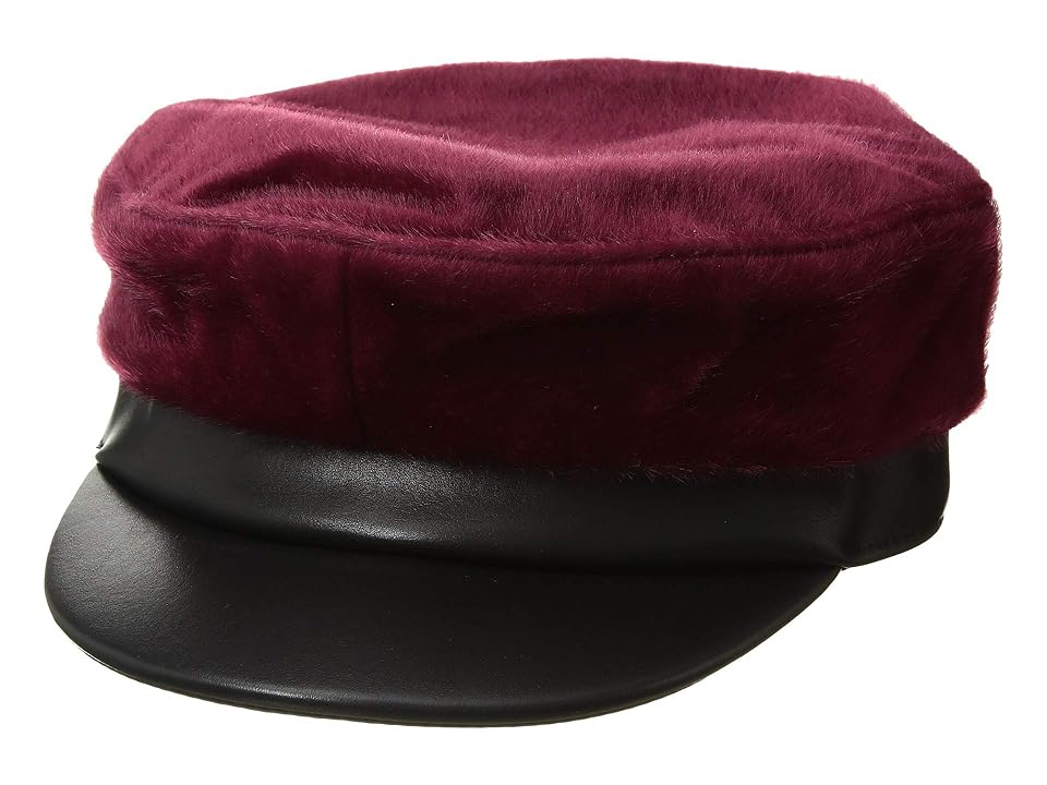 

BCBGMAXAZRIA Faux Pony and PU Military (Wine) Caps