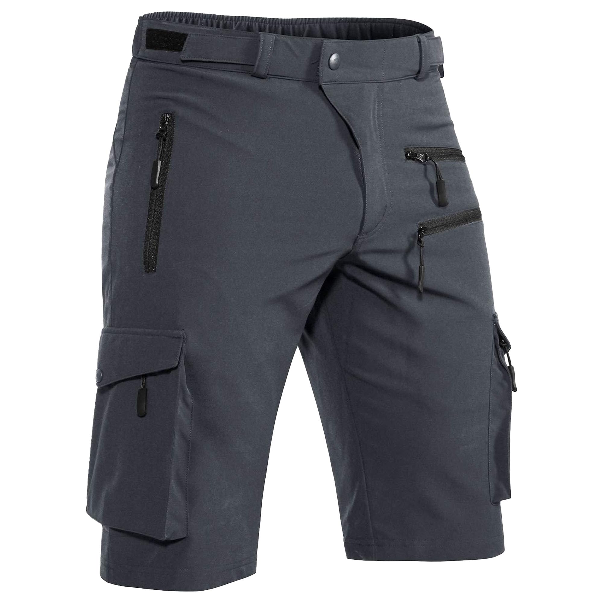 Herren Outdoor-Shorts, schnelltrocknend, leicht, kurze Sporthose mit Reißverschlusstaschen, Wandershorts für Herren