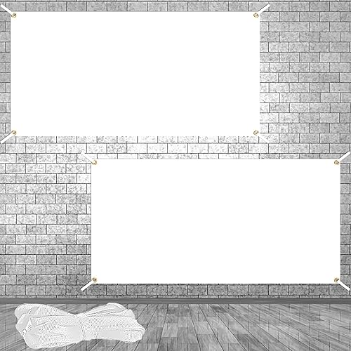 2 Pcs Sublimation Blank Vinyl Banners 3x6ft White Polyester with 16.69ft Ribbon – Large Blank Banners to Decorate for Indoor & Outdoor Wall Signs, Business, and Party Decorations