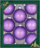 Vista 17 de Christmas By Krebs Adornos de bola de Navidad de vidrio sin costuras de diseñador hechos en EE.UU., 2 5/8" (67mm), 8 piezas