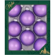 Christmas By Krebs Made in The USA Designer Seamless Glass Christmas Ball Ornaments, 2 5/8" 67mm, 8 Pieces Velvet Amethyst Purple