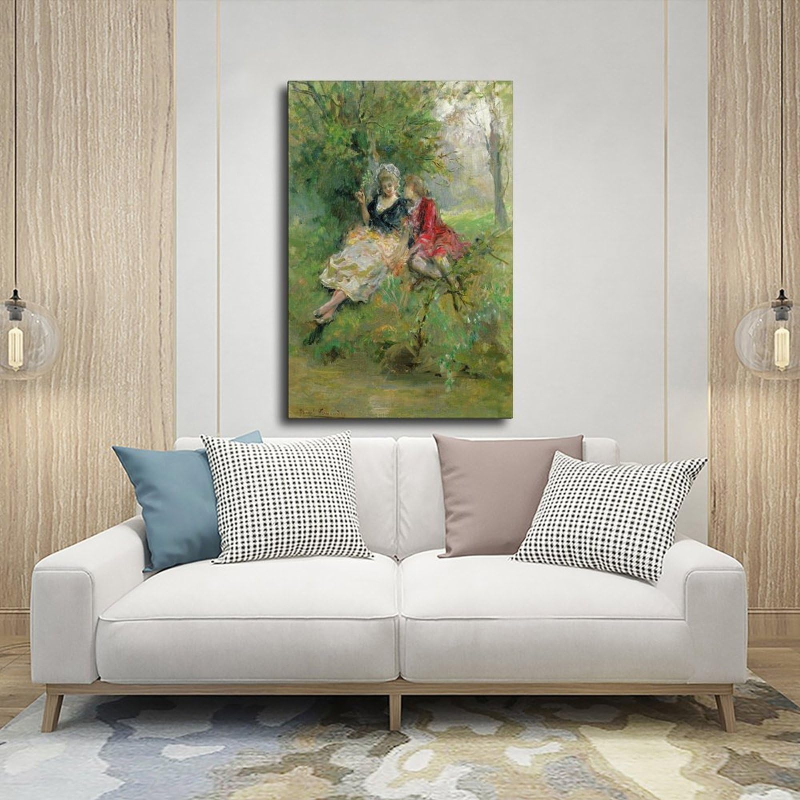 ANFOTCM Daniel Hernandez, kochankowie, kochankowie nad rzeką, płócienny plakat dekoracja sypialni, sport, krajobraz, biuro, pokój, dekoracja, prezent, 50 x 75 cm