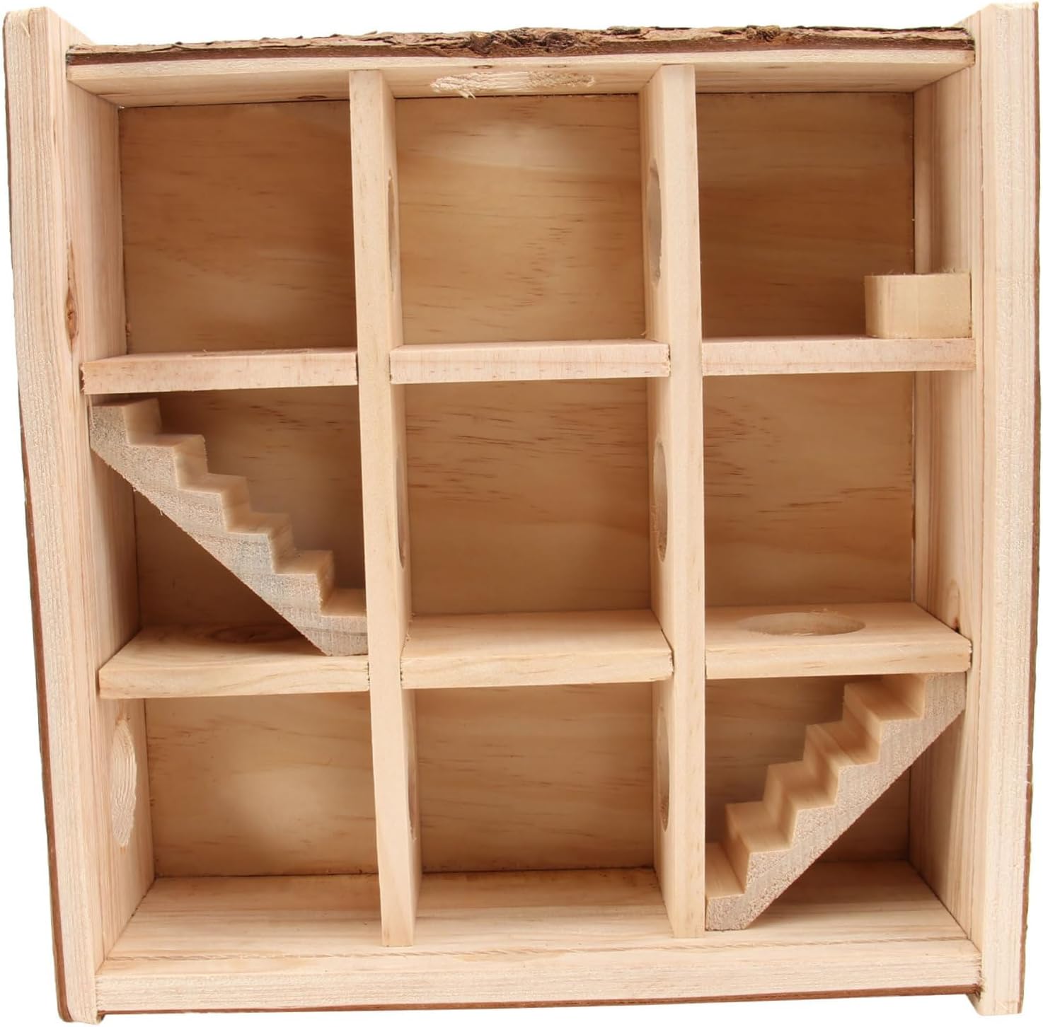 HANABASS 1Pc Hamster Maze Toy with Tear-Resistant Solid Wood Construction Mini Tunnel Design for Hamster Exercise and Enrichment in Animal Habitats