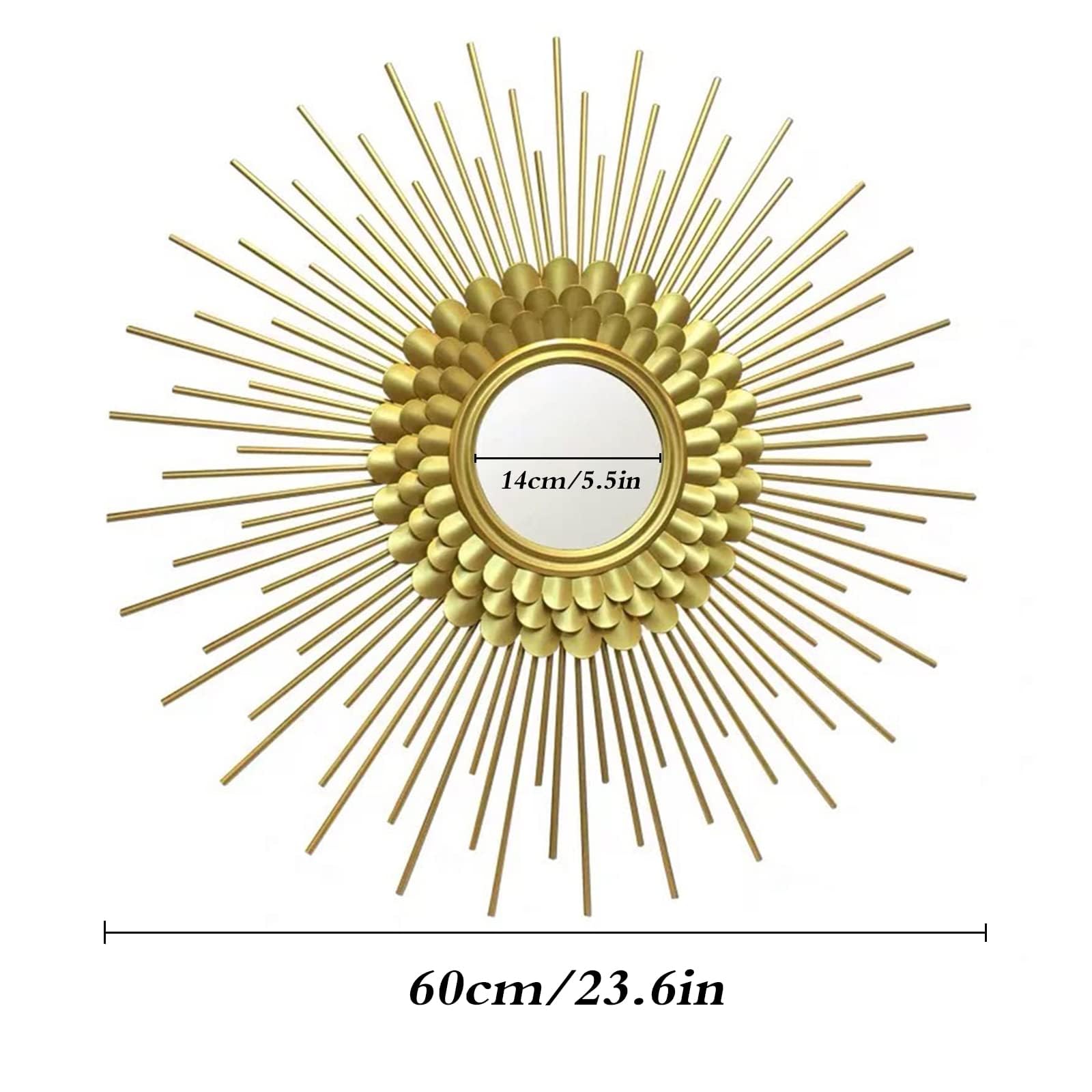 Runder 3D-Sonnenspiegel, dekorative Wandkunst für Wohnkultur, für Frauen und Mütter, 70 cm, stilvolles und elegantes Design für Wohnzimmer und Schlafzimmer