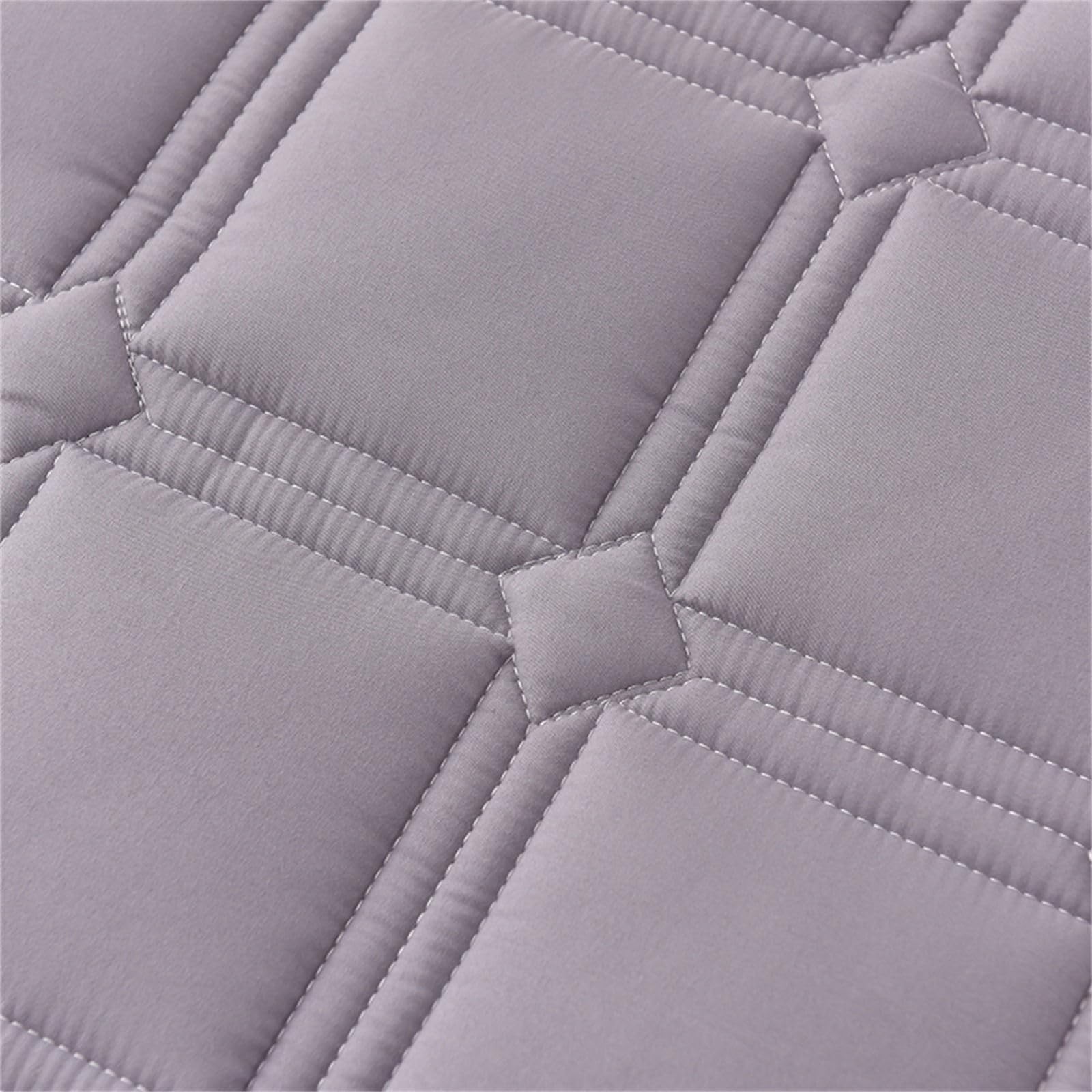 Odot Protector de Colchón Acolchado Color Sólido, Protectores de Colchón Funda de Colchón con 4 Bandas Elásticas Cubre Colchón Suave Comodo Sábana Protectora para Cama (150x200cm,Gris A)