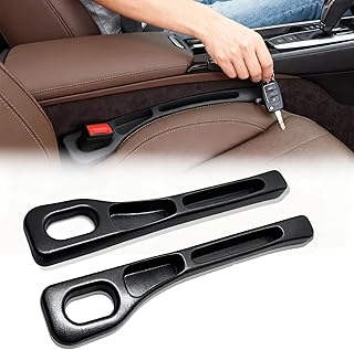 2 Piezas Relleno para Asientos de Coche, 40.9 * 6.5cm Organizador de Espacios para Asientos de Coche, Cuero SintéTico Accesorio de Relleno de Huecos, para Coches Suv Y Camionetas Negro