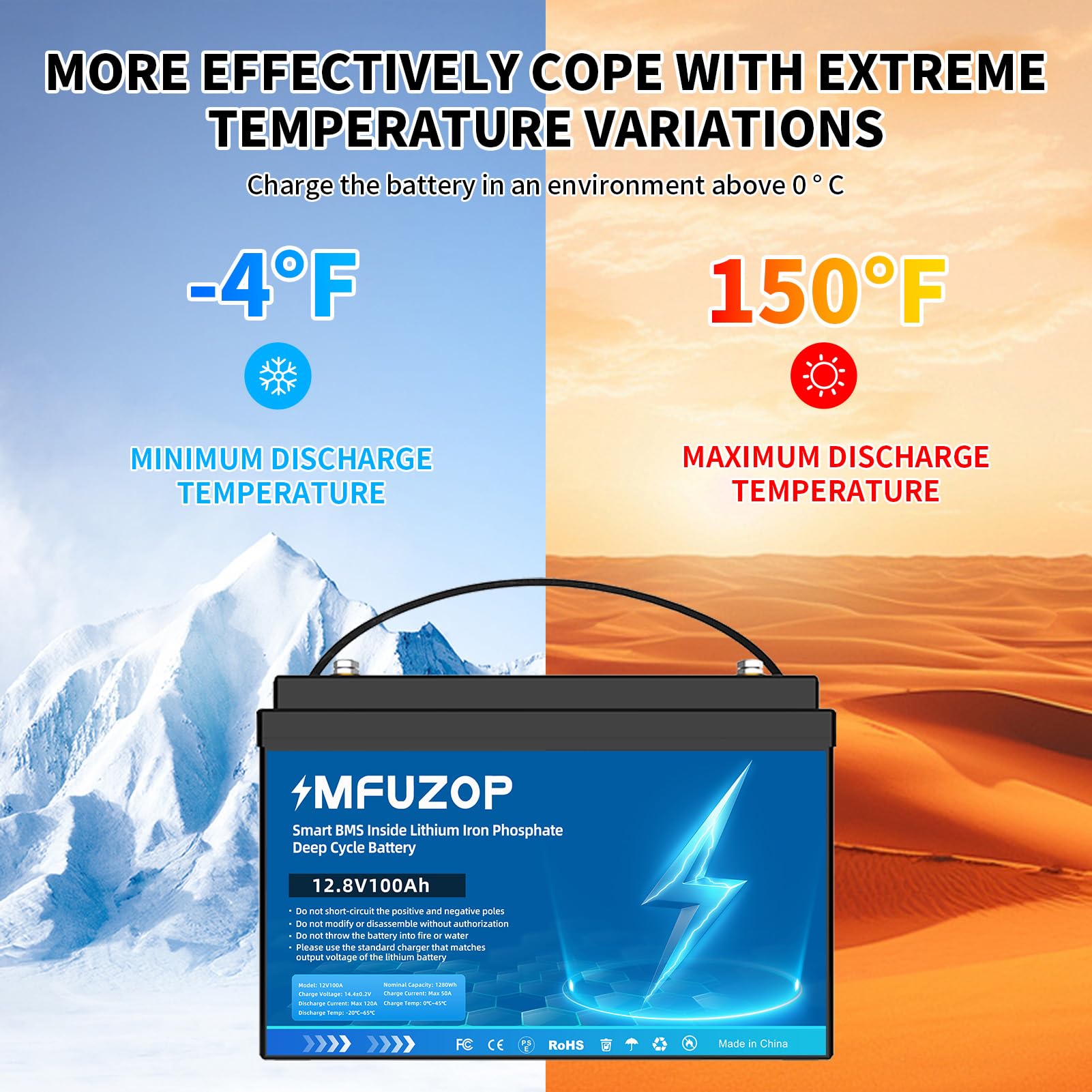 値下げしました！ MFUZOP LiFePO4バッテリー 12V 100Ah Amazon.com: MFUZOP 12V 100Ah LiFePO4 Battery, 100A Smart BMS