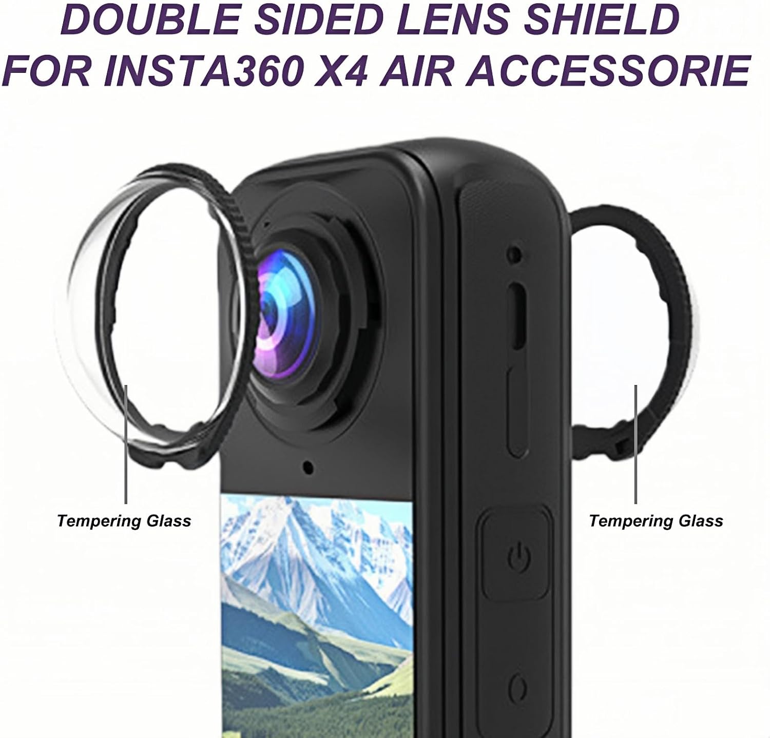 Insta 360 X4 Air Premium Lens Guards, Tempering Glass Lens Protector Cover for Insta360 X4 Air Accessorie (Optical Glass)