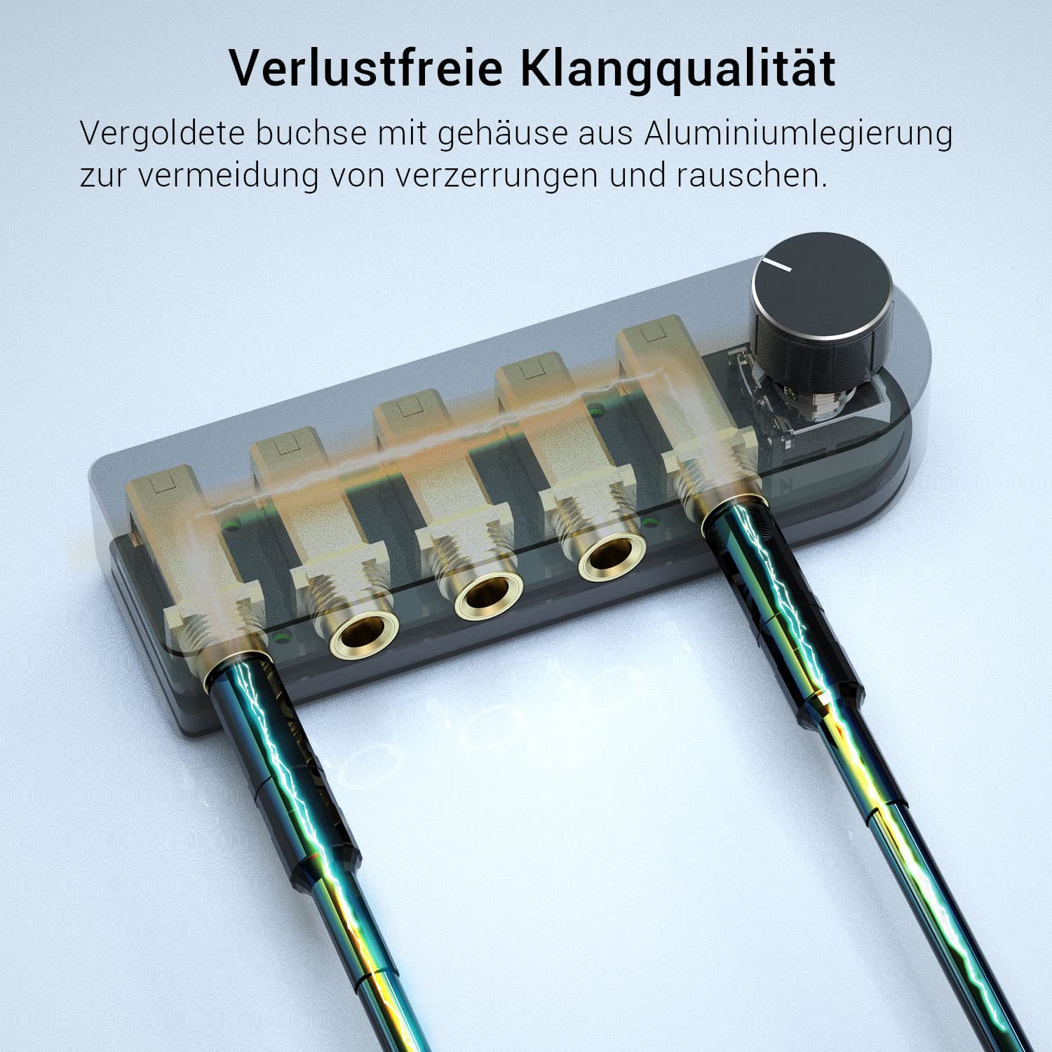 Cubilux 6,35 mm Audio Umschaltbox, bidirektional 4 Port TRS, 1 zu 4 oder 4 zu 1, passiver 1/4 Zoll Wahlschalter für Kopfhörer, Lautsprecher, Subwoofer