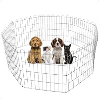 Cercadinho Pet Dobrável para Cachorros de Pequeno Porte - Cercado Móvel com 8 Módulos de Telas de 60 cm de Altura - Prateado