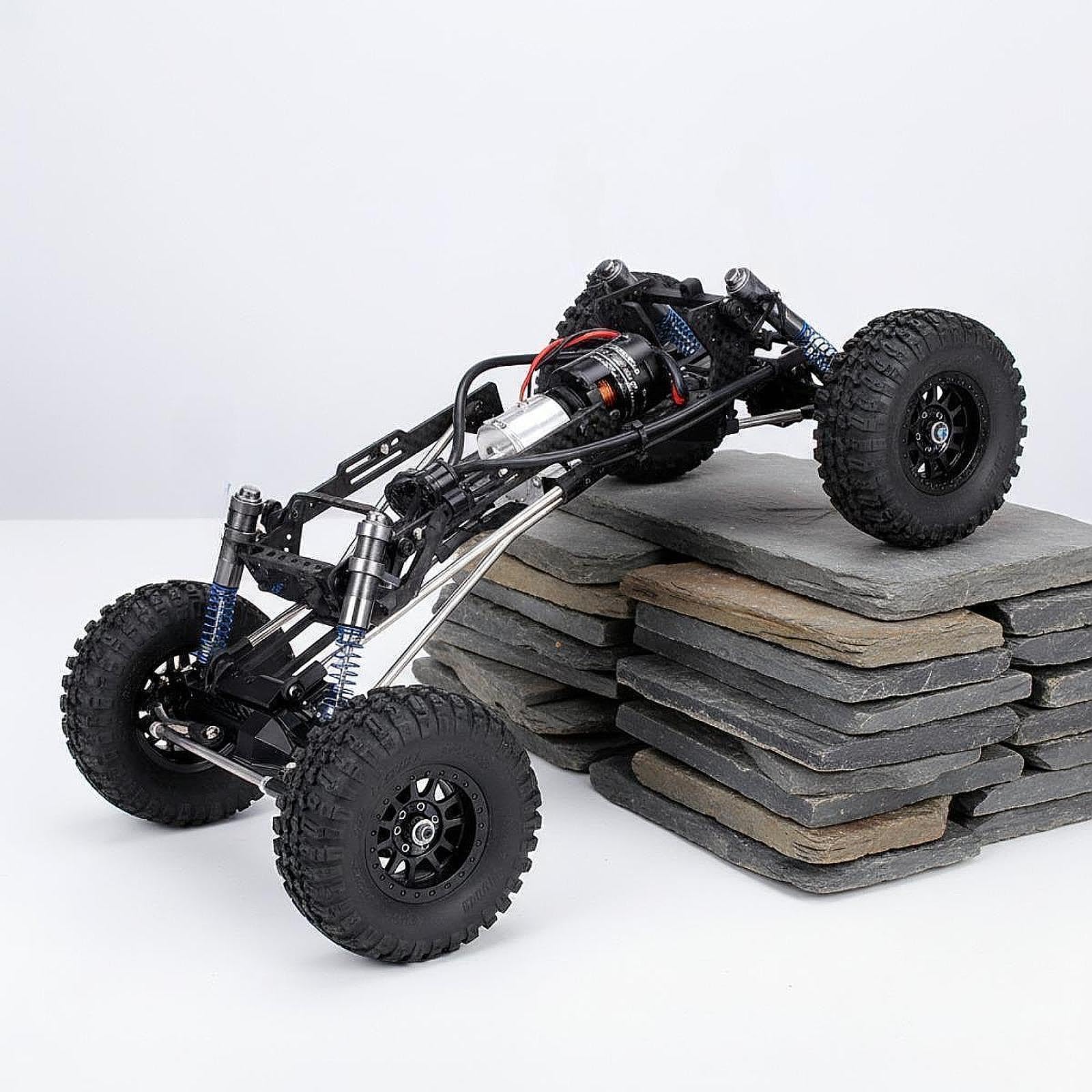 Kit de Chasis de Fibra de Carbono para Coche RC Crawler 1/10. Reemplaza Directamente Los Accesorios.