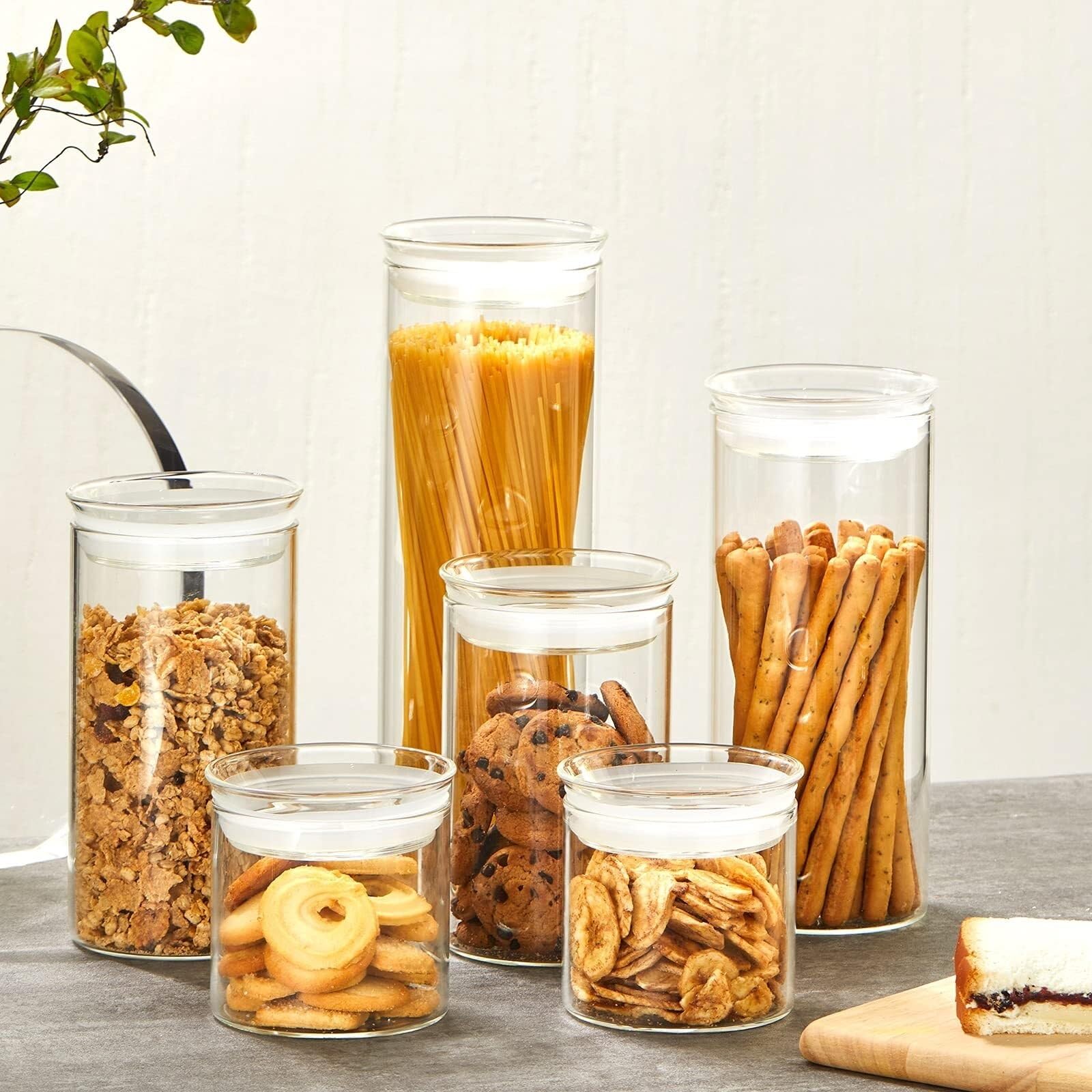 Vorratsgläser mit Deckel Set Mit 2 Glasbehältern Zur Lebensmittelaufbewahrung, Versiegelte Dose for Den Heimgebrauch Aufbewahrungsgläser Küche(300ml)