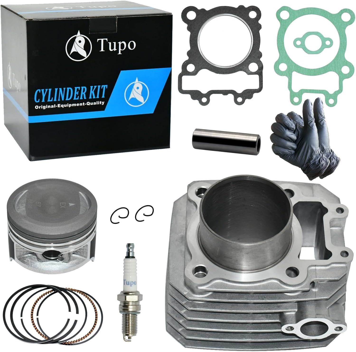 Tupo 69mm Cylinder Piston Ring Gasket Top End Rebuild Kit Compatible with Kawasaki Bayou250 Bayou 250 KLF250A KLF250A3 KLF250A6F KLF250AAF KLF250ABF 4X2 2003-2011 ATV