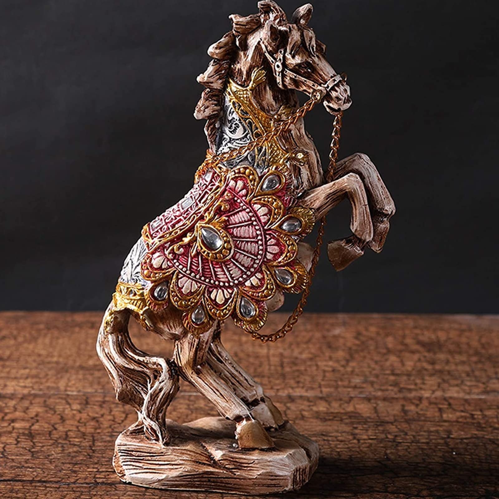 Rzeźba na blacie statua Feng Shui, statua konia do domu, figurki zwierząt dekoracje ozdoby rzeźbiarskie, parapetówkę, biznes, prezenty, zestaw symboli prezent błogosławieństwo