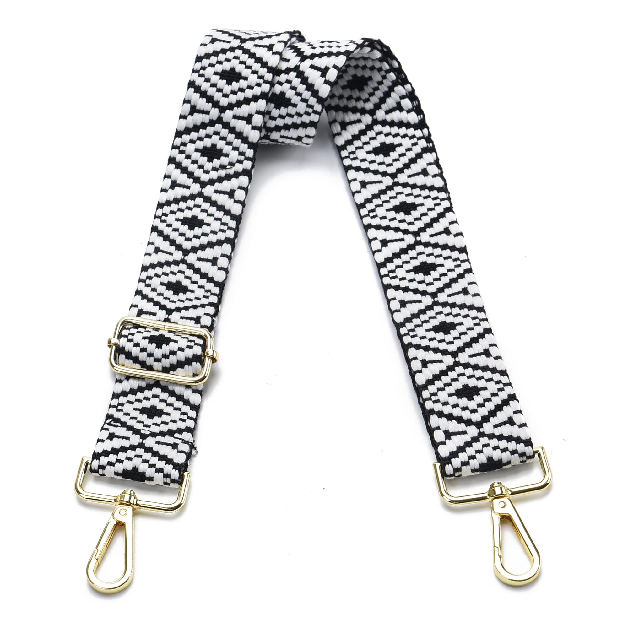 Purse Strap Gold Hardware Replacement Crossbody Bag Strap, Wide Adjustable Shoulder Strap