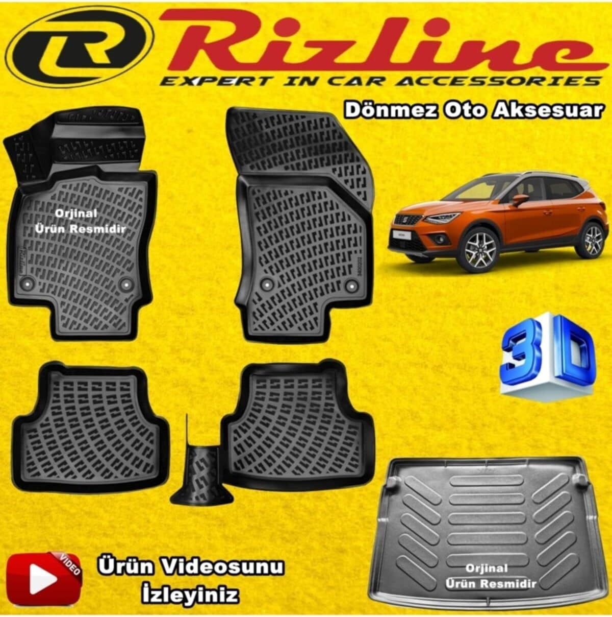 Seat Arona 3d Pool Mat+Boot Liner Compatible With Rizlynise212 After 2018