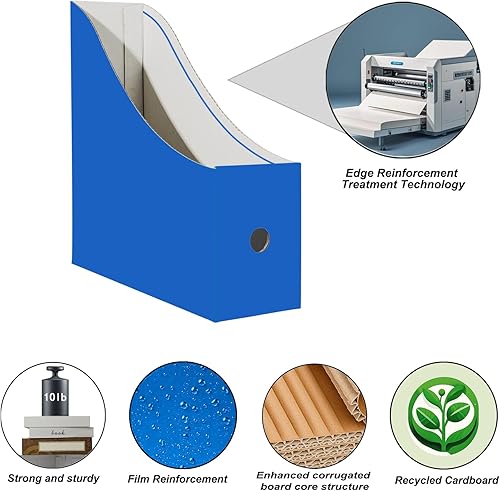 Miniatura 2 de Limitliho Black Magazine Holde (paquete de 2), soporte para archivador de revistas para el hogar, oficina, escritorio, 10.6 pulgadas de alto x 10.2