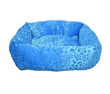 Amit Brothers Soft Square Shape Dog/Cat Bed - Small (Blue)