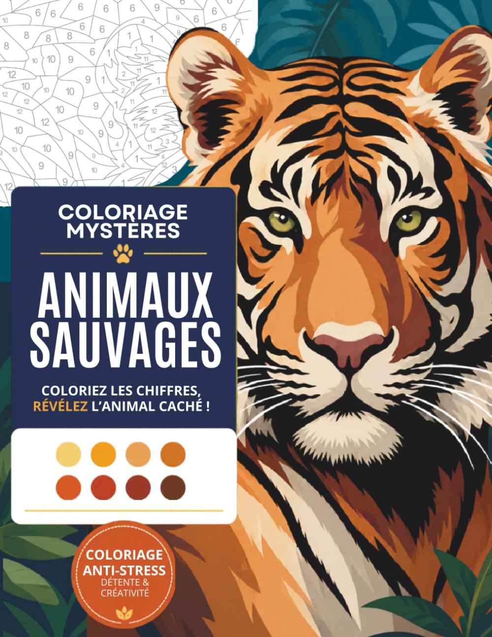 Coloriages Mystères – Animaux Sauvages: Livre de coloriage par numéros pour adultes et adolescents | Dessins numérotés relaxants et anti-stress