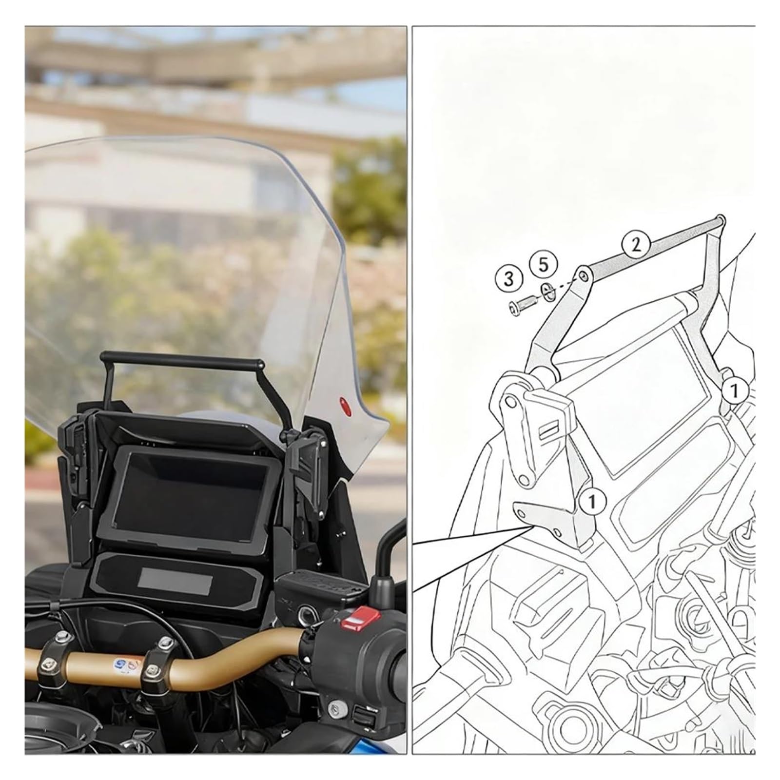 Per Navigatore GPS Supporto Per CRF 1100L Per Africa Twin Per SPORT AVVENTURA CRF1100L Per 1100 2020 + Moto GPS Staffa Di Navigazione Supporto Del Telefono(22mm)