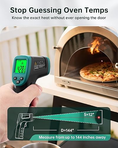 Miniatura 6 de ERICKHILL ROOKCORE - Termómetro infrarrojo de -58.0 F  1,112.0 F - Pistola termómetro láser sin contacto con emisividad ajustable, pantalla LCD