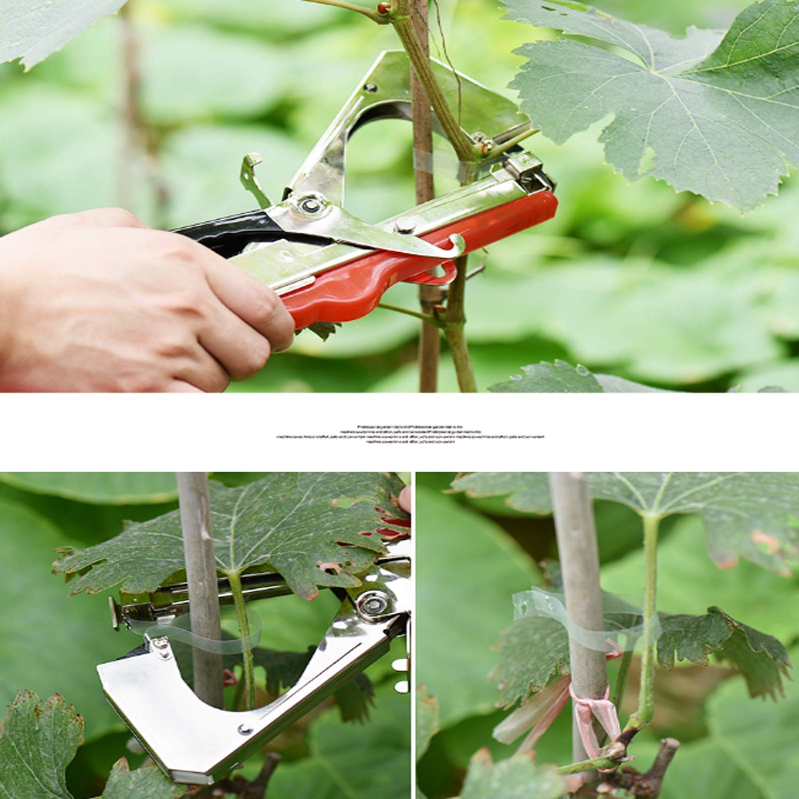 Planta Mano Atar La Máquina Jardín Tape Tool, Profesional Agricola Vid Atar Cinta Máquina para Atar Ramas de Planta, para Atadora de Tomates Vegetales Viña, con 40 rollos de Cinta y 2 paquete de Grapa