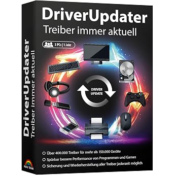 DriverUpdater - Treiber immer aktuell halten f&uuml;r Windows 11, 10, 8.1, 8, 7 - 3 PCs - 1 Jahre Laufzeit