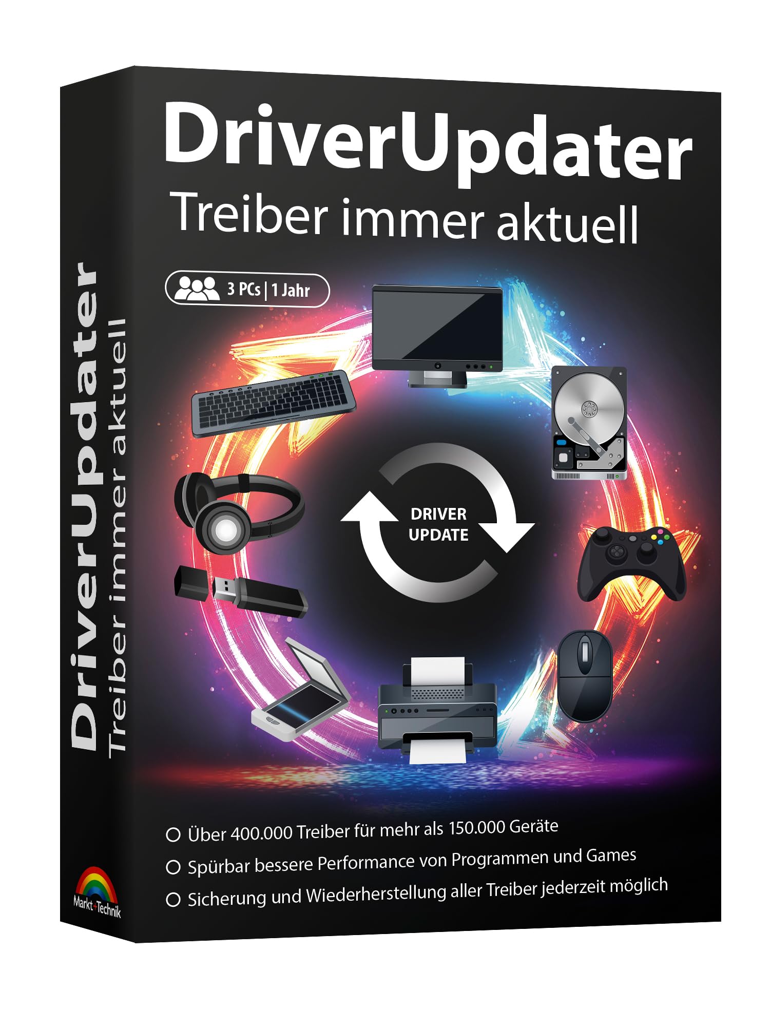 DriverUpdater - Treiber immer aktuell halten für Windows 11  10  8.1  8  7 - 3 PCs - 1 Jahre Laufzeit