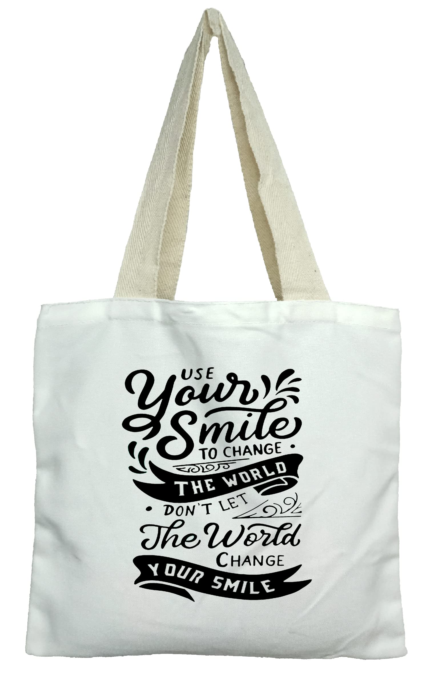 Fully Washable Easy to Carry Foldable Quote Printed Tote Bag