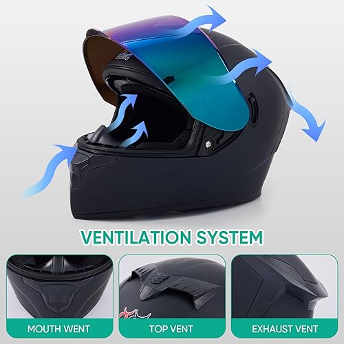 Miniatura 4 de Full Face Motorcycle Helmets for Adults Men and Women with Internal Tinted Visor