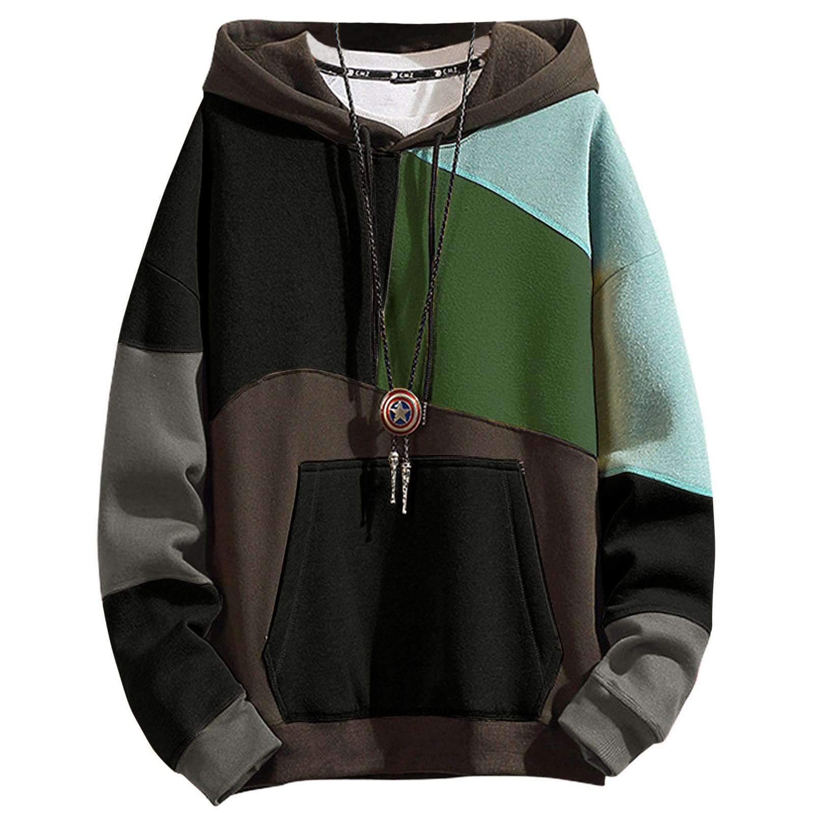 Hombre Sudadera con Capucha Techwear Colores Manga Larga Hoodie | Hip Hop Ligea Deportiva Casual Jersey Primavera Otoño Invierno Viajes y Acampadas
