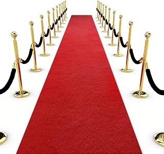 Red Carpet Runner for Party Aisle Runner for Wedding Ceremony, Event Runway Rug for Prom Nights, Awards, Proposal, Step and Party Decorations, 6mm Thick (Red-3′×10′)