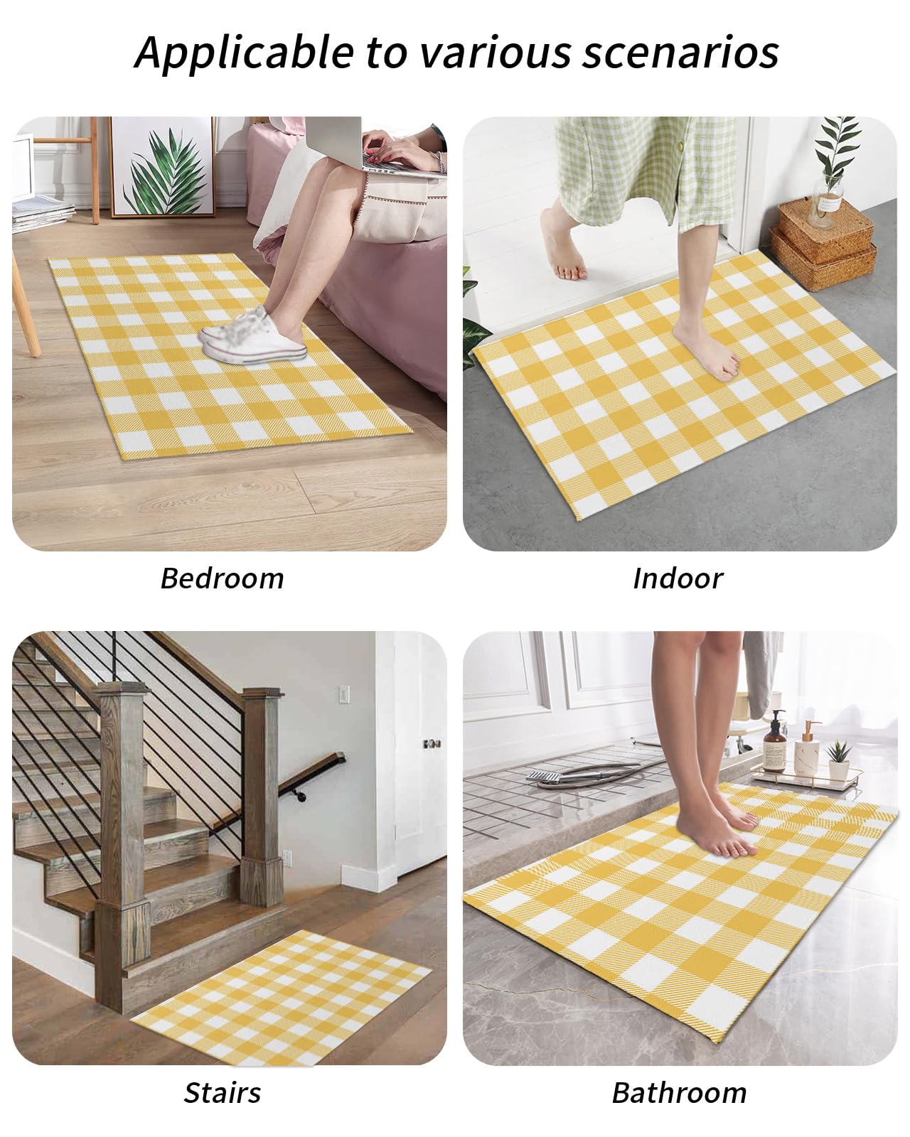Amazon.com: Front Door Mat Indoor Entrance, Low-Pile Buffalo Check